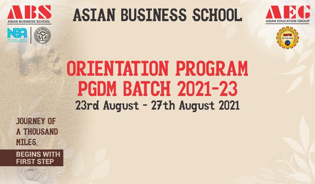 AEG’s Asian Business School inaugurates a 5-day PGDM Orientation 2021 Program with big fanfare